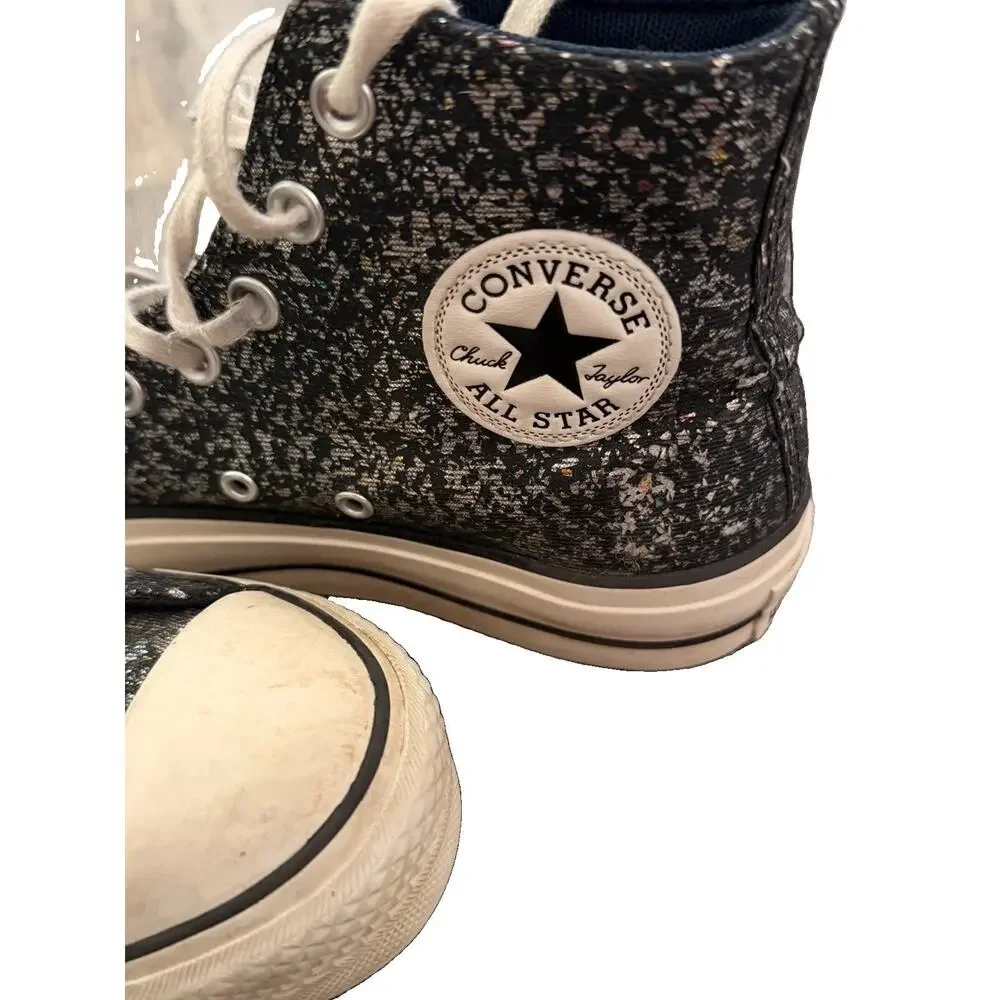 Converse Chuck Taylor All Star High Black Glitter Multi Women's Size 7
